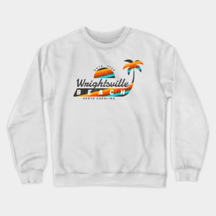 Wrightsville Beach, NC Summertime Palm Tree Sunset Crewneck Sweatshirt